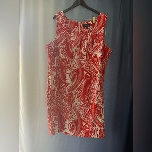 Perceptions Red and White Paisley Midi Dress